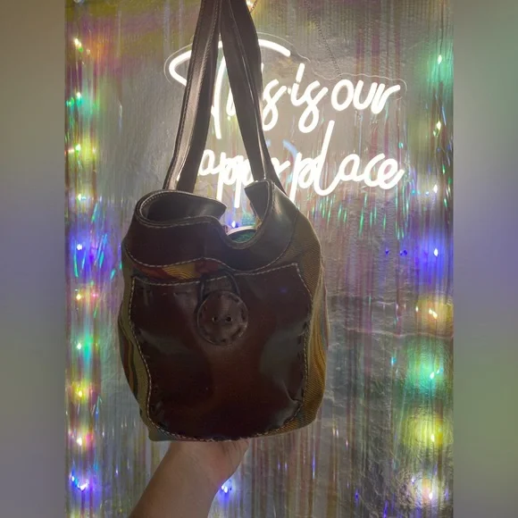 EUC Fossil Striped Shoulder Bag Purse - Picture 6 of 6